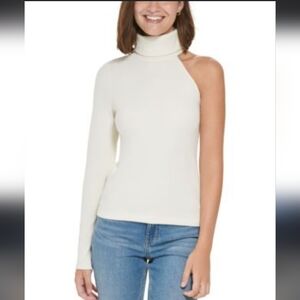 Calvin Klein One-Shoulder Turtleneck Top